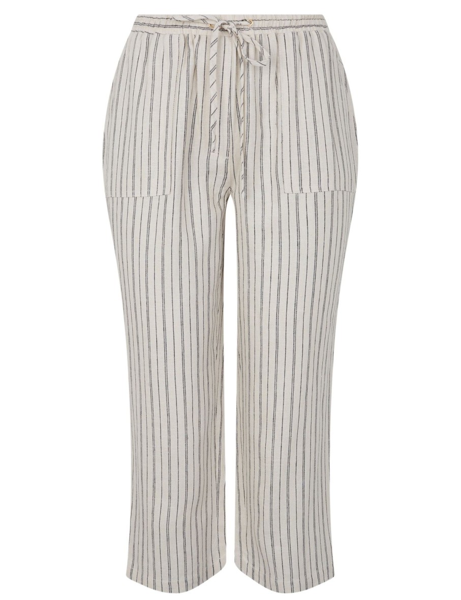 Bottoms Millers | Miller Crop Length Drawcord Waist Linen Blend Pants