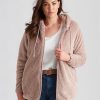 Outerwear Beme | Beme Long Sleeve Teddy Snuggle Jacket