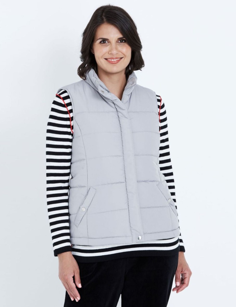 Outerwear NoniB | Noni B Sleeveless Zip Through Padded Vest