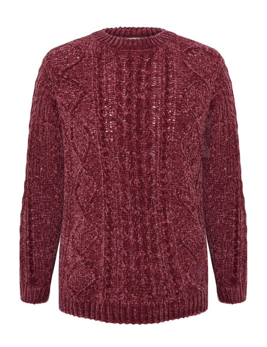 Outerwear NoniB | Noni B Cable Knitwear Chenille Jumper