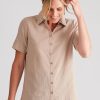 Tops NoniB | Noni B Short Sleeve Dobby Shirt