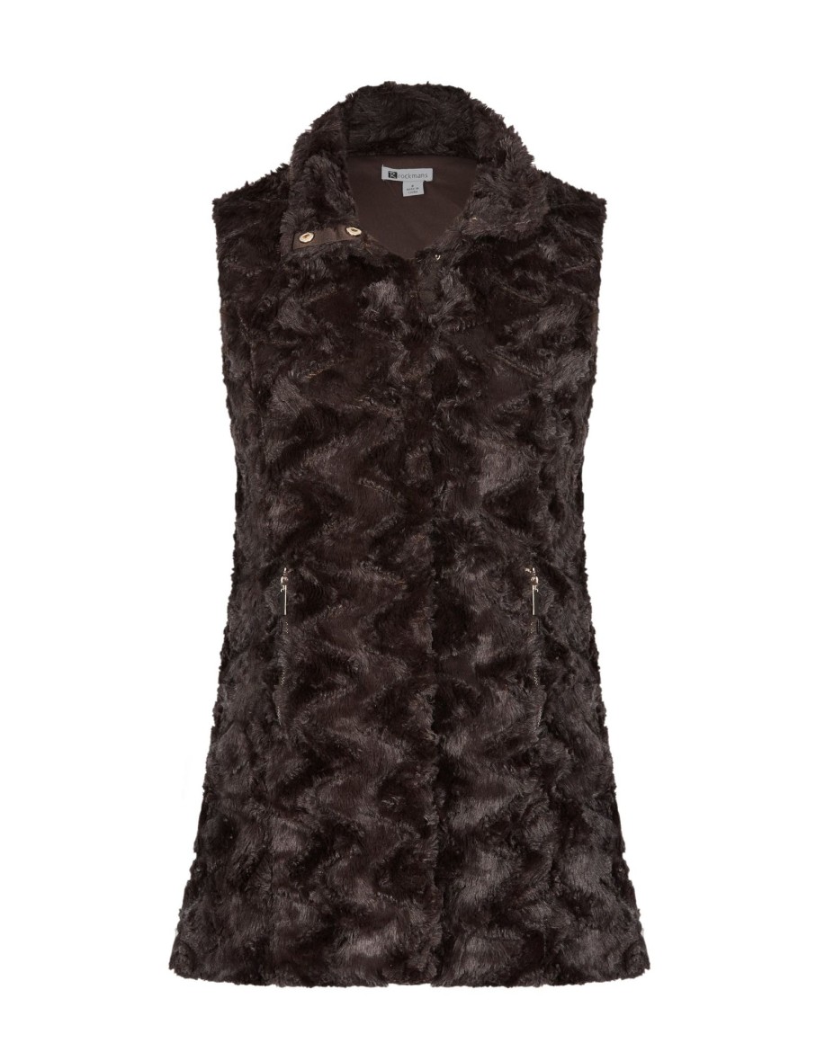 Outerwear Rockmans | Rockmans Teddy Gilet Top