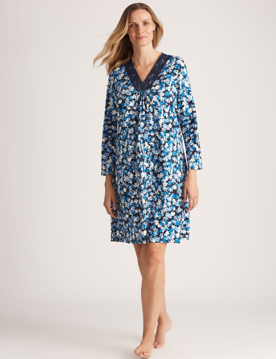 Sleepwear NoniB | Noni B Floral Lace V Neck Nightie