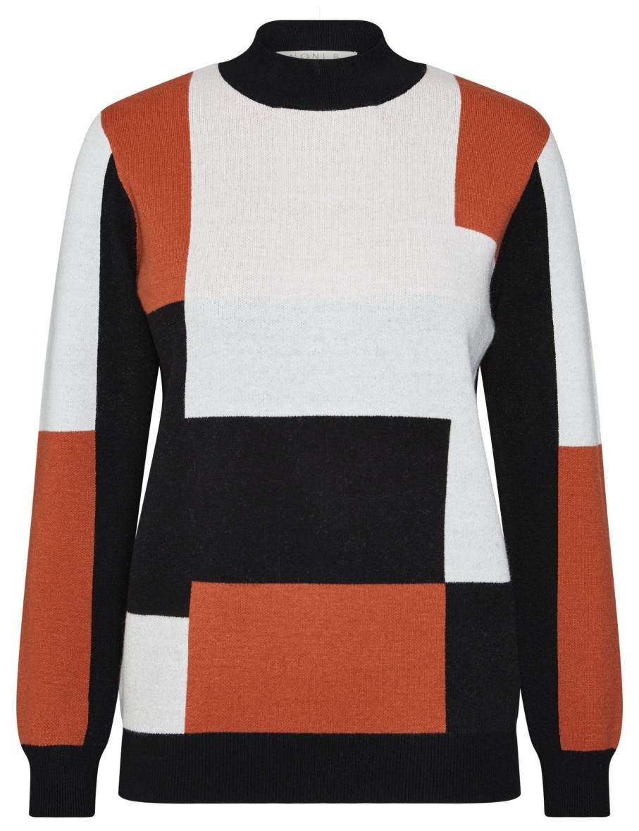 Knitwear NoniB | Noni B Colourblock High Neck Jumper