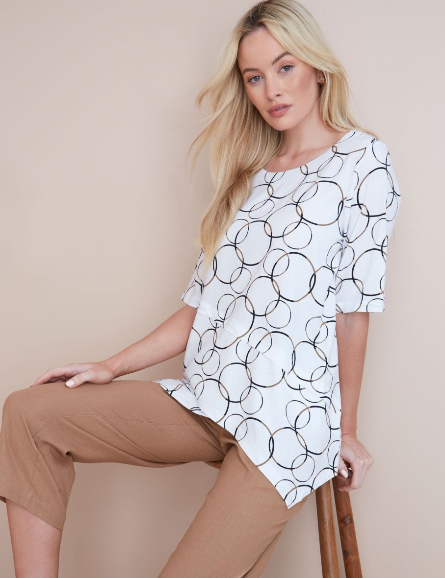 Tops NoniB | Noni B Panelled Linen Tunic