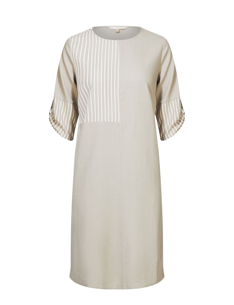 Dresses NoniB | Noni B Linen Roll Sleeve Dress