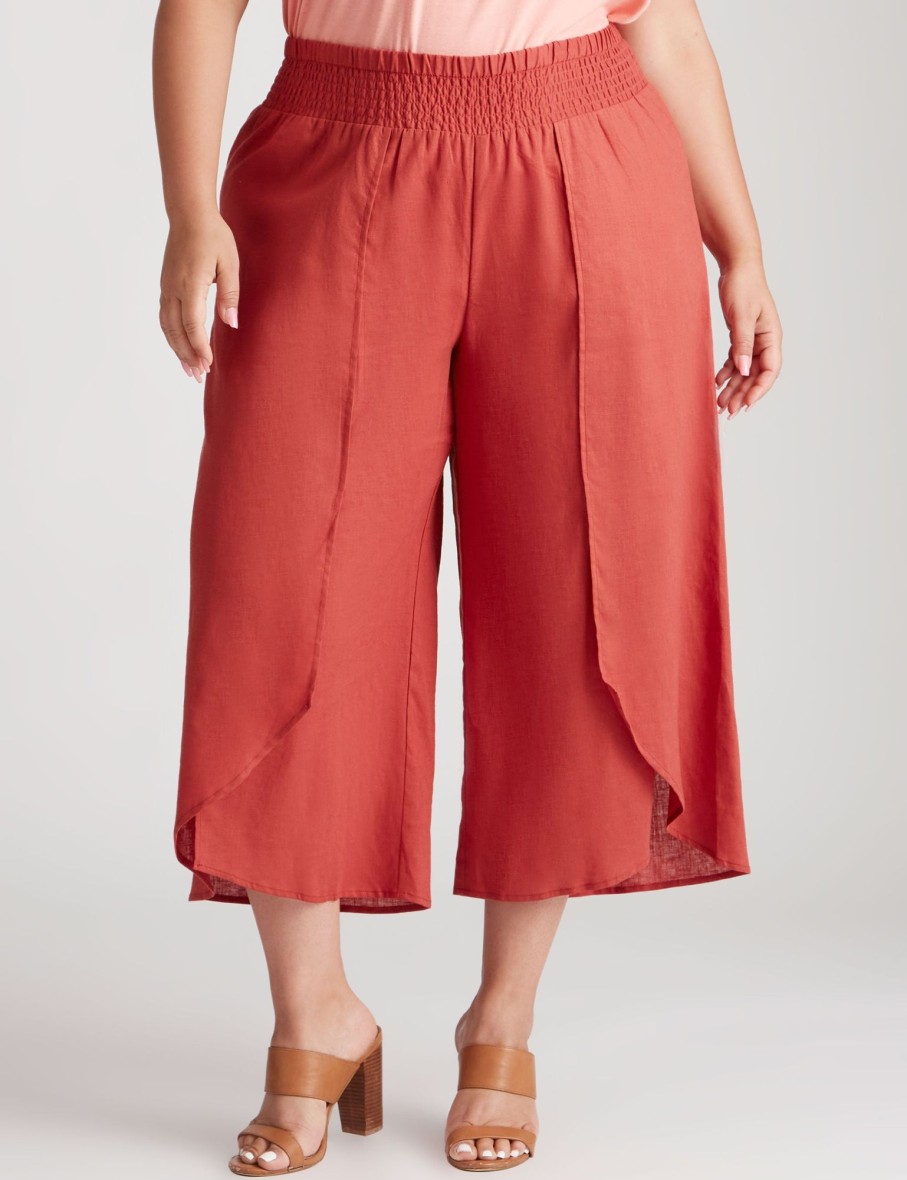 Bottoms Beme | Beme Crop Length Woven Wrap Pants