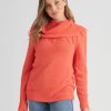 Knitwear Rockmans | Rockmans Long Sleeve Fluffy Tassel Cowl Knitwear Jumper