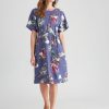 Dresses WLane | W.Lane Linen Floral Shift Dress