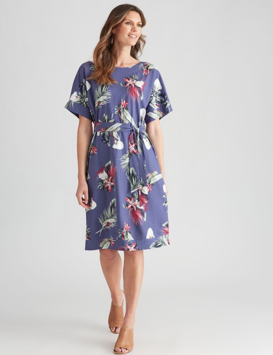 Dresses WLane | W.Lane Linen Floral Shift Dress