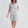 Dresses Katies | Katies Linen Blend Printed Shift Dress