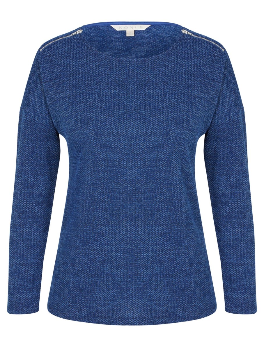 Tops NoniB | Noni B Zipped Detail Knitwear Top