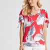 Tops NoniB | Short Sleeve Leaf V-Neck Top