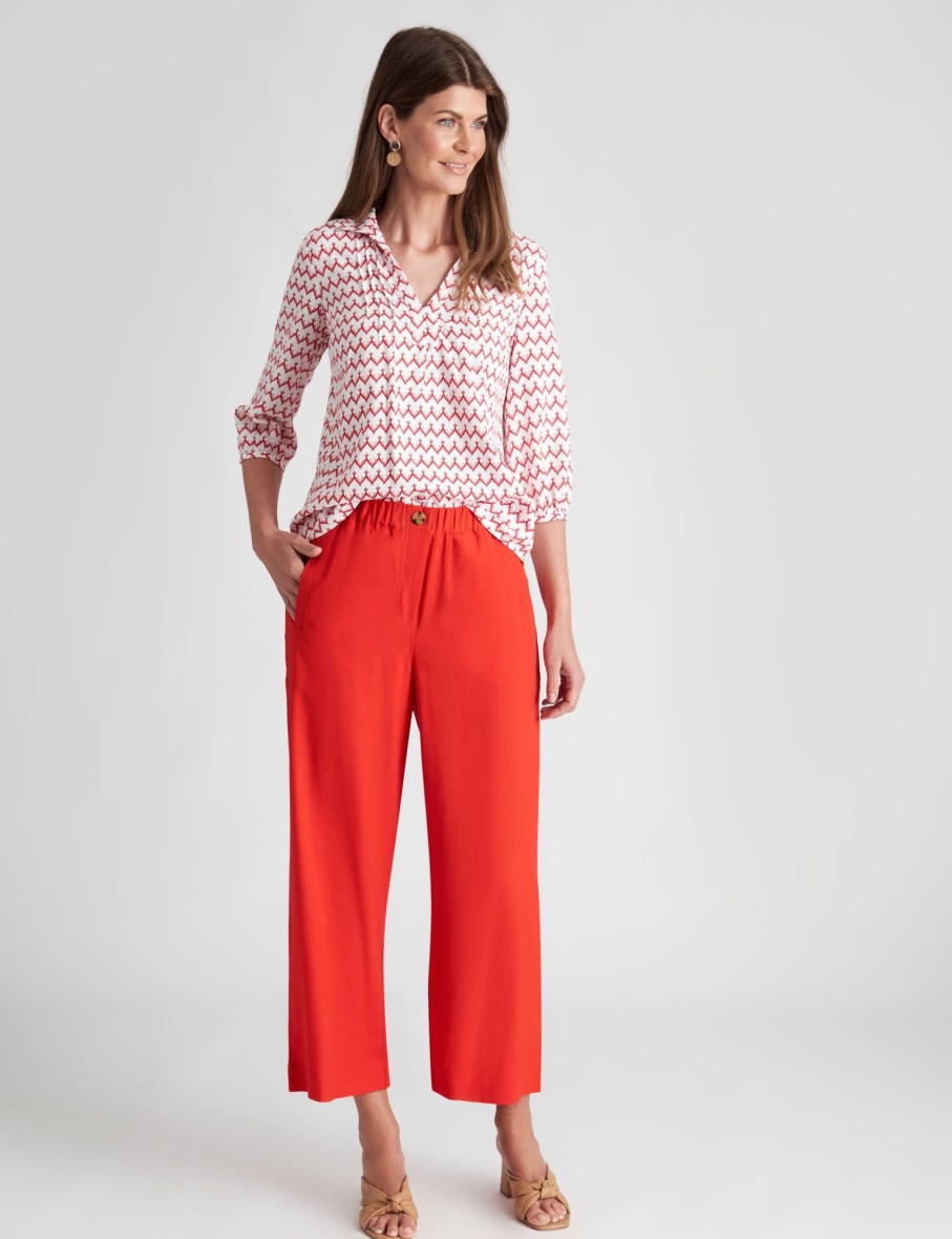 Bottoms WLane | W.Lane Crop Linen Pant