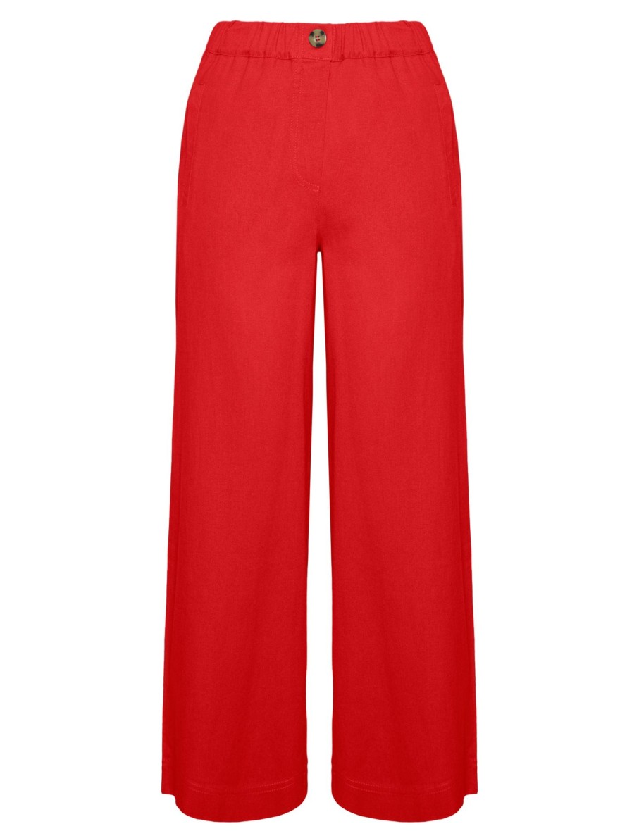 Bottoms WLane | W.Lane Crop Linen Pant