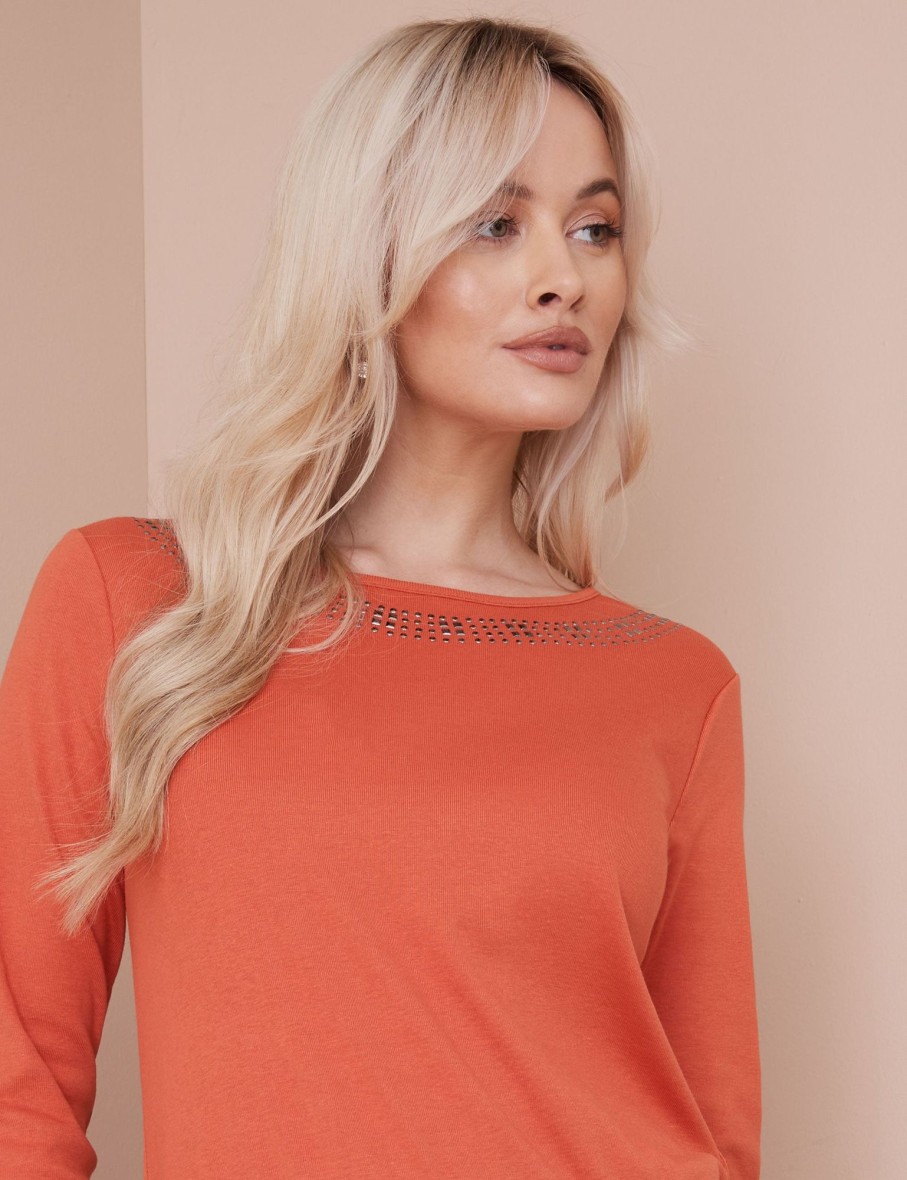 Tops NoniB | 3/4 Sleeve Hotfix Rib Tee