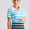 Tops NoniB | Noni B Short Sleeve Print Stripe Polo