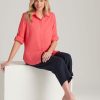 Tops NoniB | Noni B 3/4 Sleeve Plain Linen Shirt