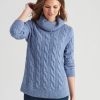 Knitwear WLane | W.Lane Zipped Detail Cable Pullover Top