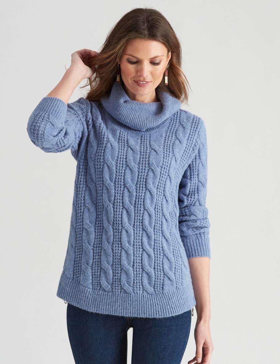 Knitwear WLane | W.Lane Zipped Detail Cable Pullover Top