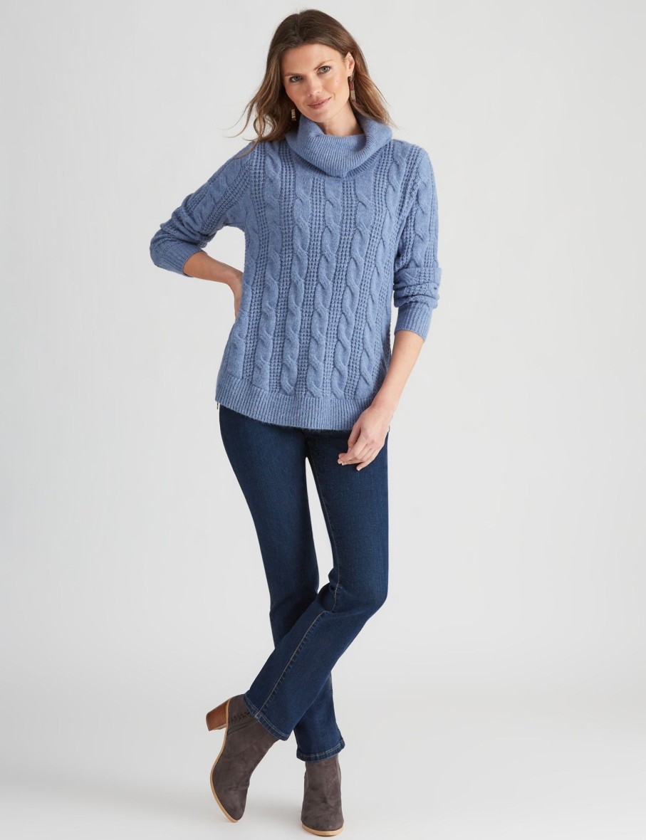 Knitwear WLane | W.Lane Zipped Detail Cable Pullover Top