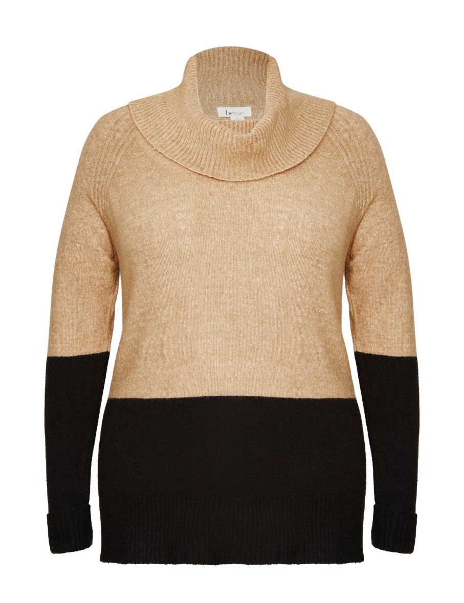 Knitwear Beme | Beme Long Sleeve Colour Block Knitwear