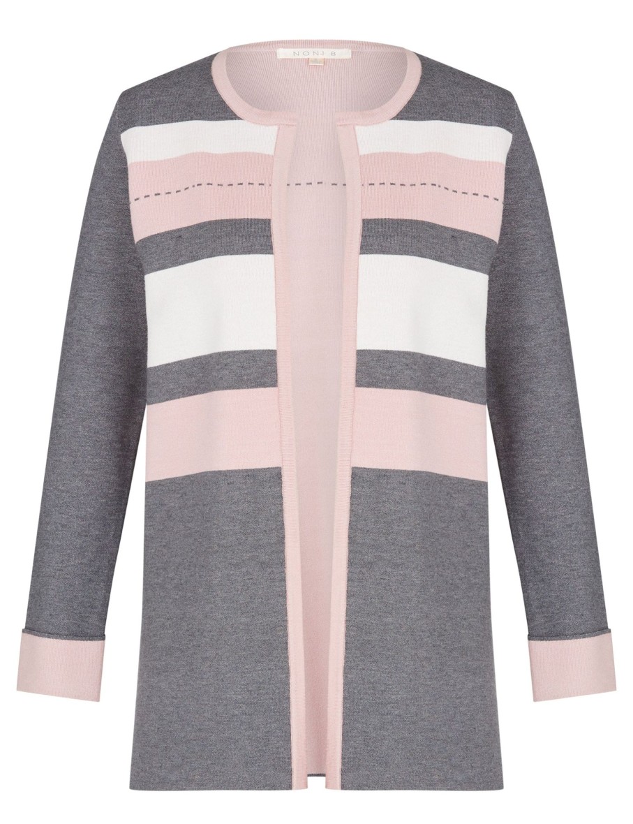 Knitwear NoniB | Noni B L/S E2E Stripe Cardigan