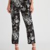 Bottoms LizJordan | Liz Jordan Tie Waist Tapered Floral Pant