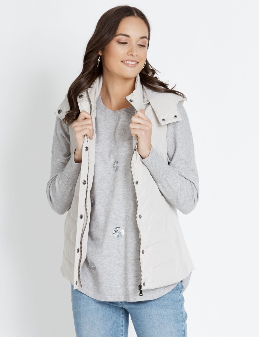 Outerwear Katies | Katies Rib Puffer Vest