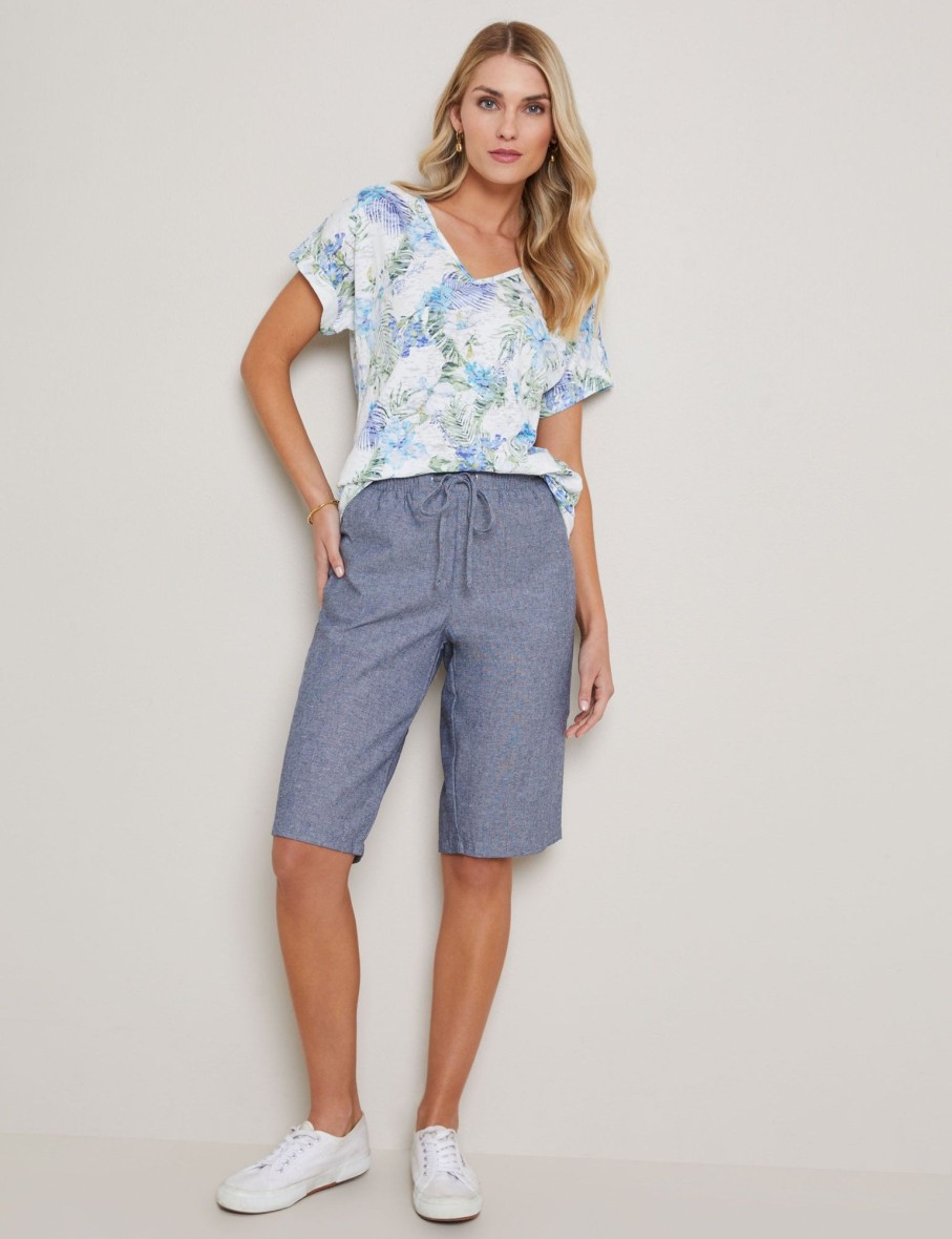 Bottoms WLane | W.Lane Linen Tie Waist Short