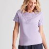 Tops NoniB | Noni B Lace Neck Rib Top