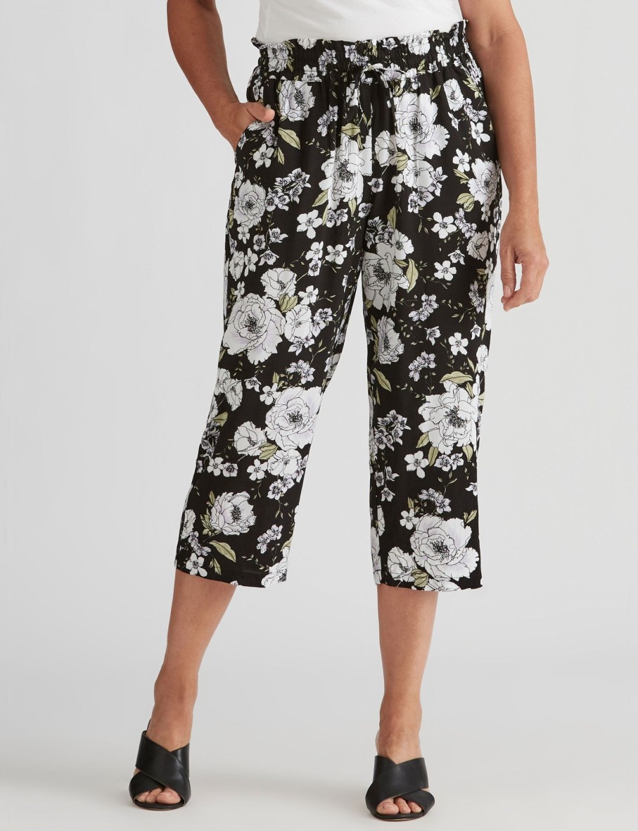 Bottoms Millers | Millers Crop Rayon With Paperbag Waist Pants