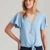 Tops NoniB | Noni B Flutter Sleeve Shirt