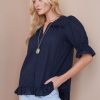 Tops NoniB | Frill Hem Printed Shirt