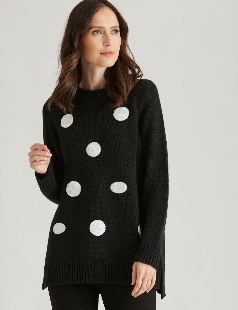 Knitwear NoniB | Noni B Embroidered Spot Knitwear Jumper