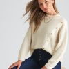 Knitwear Rockmans | Rockmans Long Sleeve Asymmetric Button Knitwear Jumper