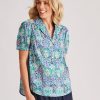 Tops NoniB | Noni B Puff Sleeve Cotton Voile Shirt