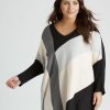 Knitwear Beme | Beme Colour Block Rib Sleeve Jumper