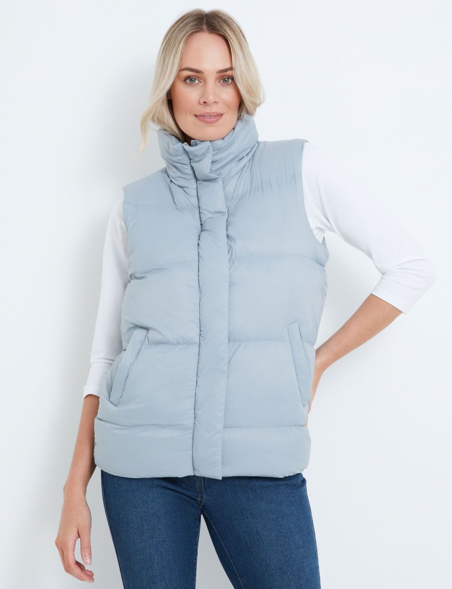 Outerwear Rivers | Rivers Funnel Neck Padded Vest