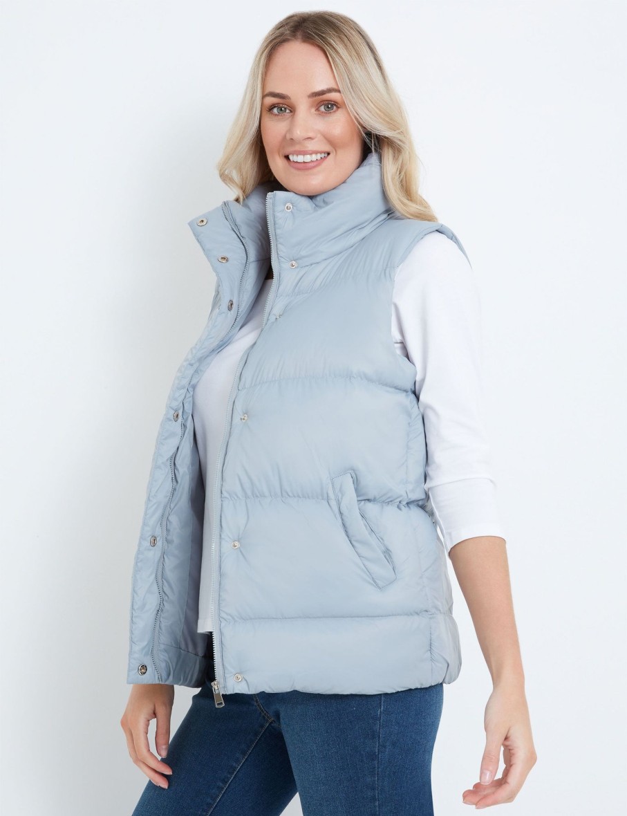 Outerwear Rivers | Rivers Funnel Neck Padded Vest