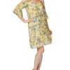 Dresses Rockmans | Rockmans Cold Shoulder Garden Floral Print Dress