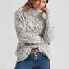 Knitwear Rockmans | Rockmans Long Sleeve Turtle Neck Chenille Jumper