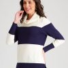 Knitwear WLane | W.Lane Cowl Neck Colourblock Stripe Jumper