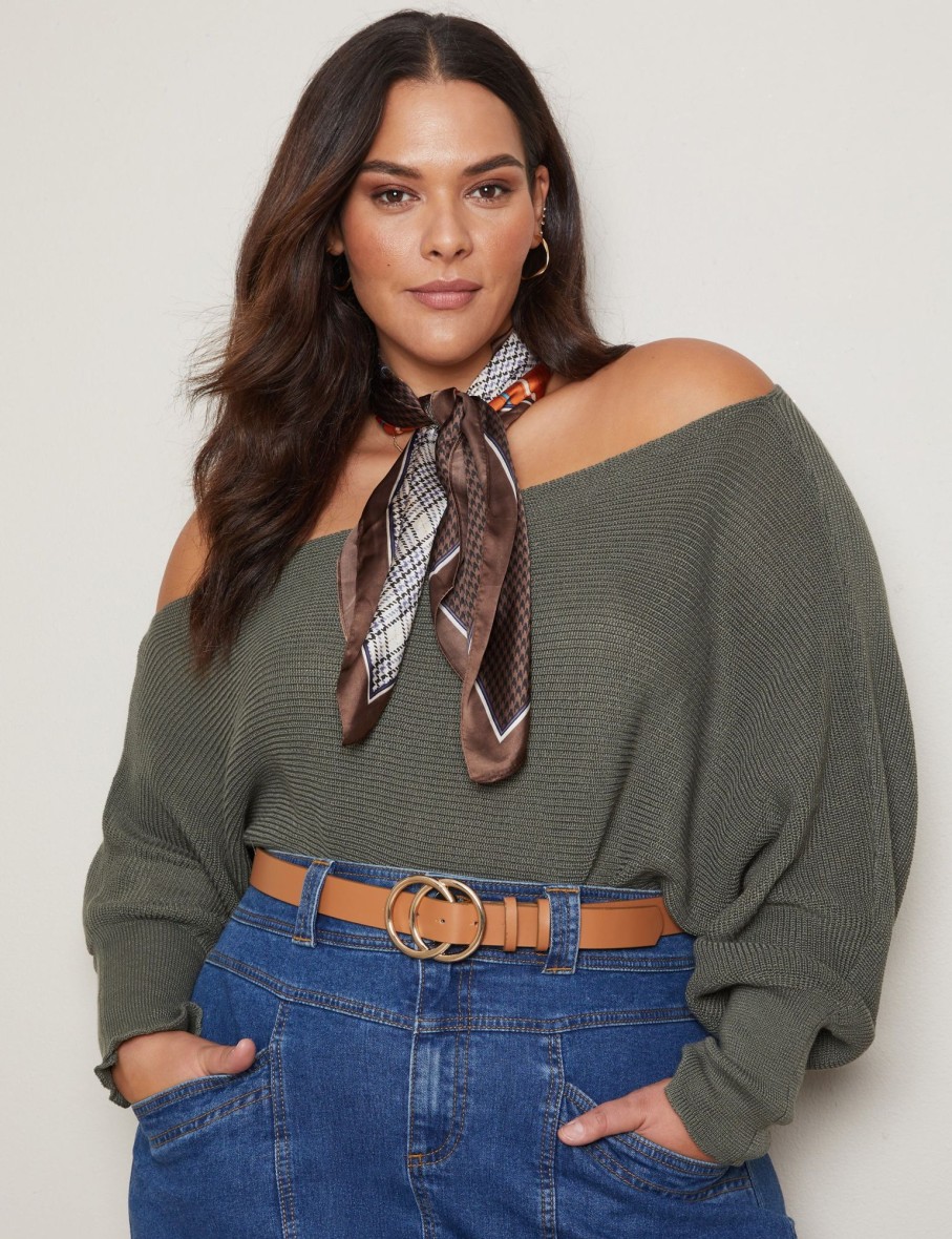 Knitwear Autograph | Autograph Knitwear Off The Shoulder Rib Jumper