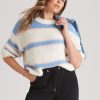 Knitwear Rockmans | Rockmans Long Sleeve Drop Shoulder Stripe Jumper