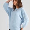 Knitwear Katies | Katies Bracelet Sleeve Cotton Blend Horizontal Cable Stitch Jumper