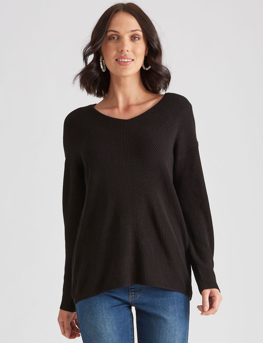 Knitwear Katies | Katies Rib V Neck Jumper