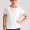 Tops NoniB | Noni B Lace Up Overlay T-Shirt