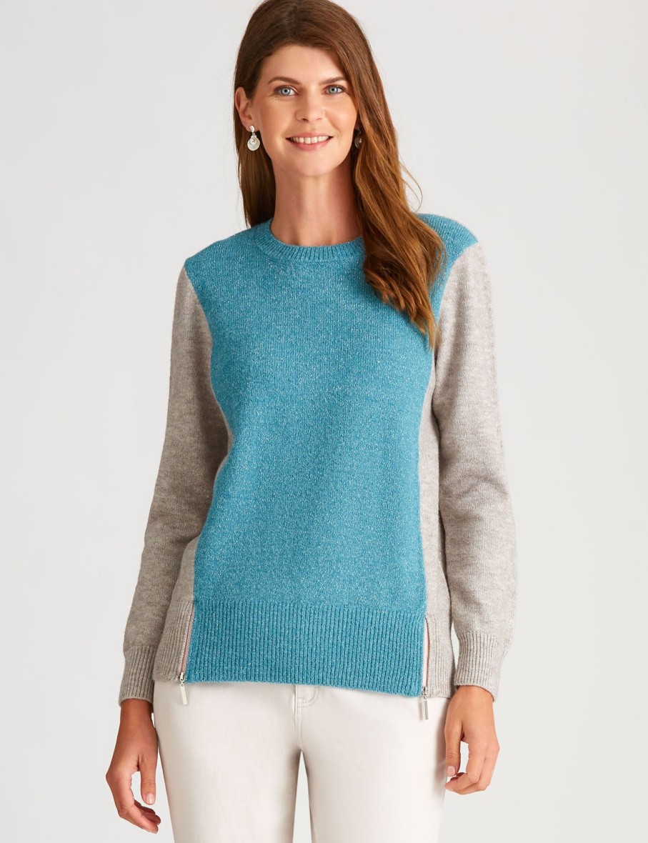 Knitwear WLane | W.Lane Colourblock Lurex Jumper