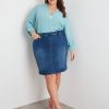 Bottoms Beme | Beme Pull On Stretch Denim Skirt